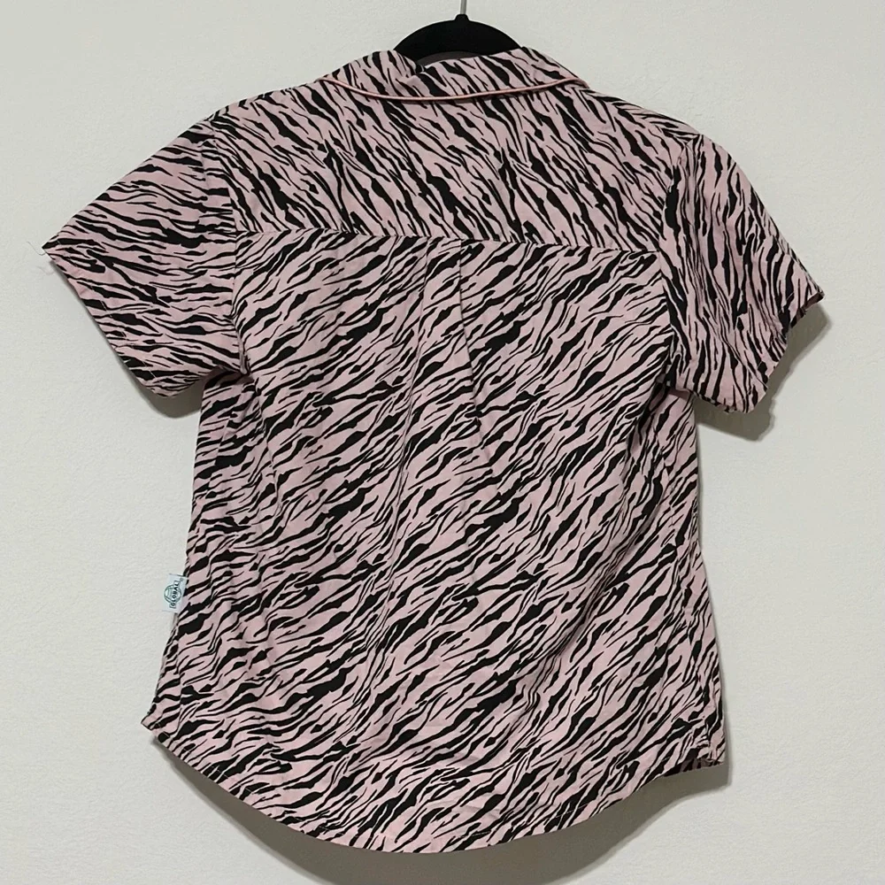 Global Pajamas Shorts Zebra Print Black Pink 100% Cotton Size‎ Small Sleepwear